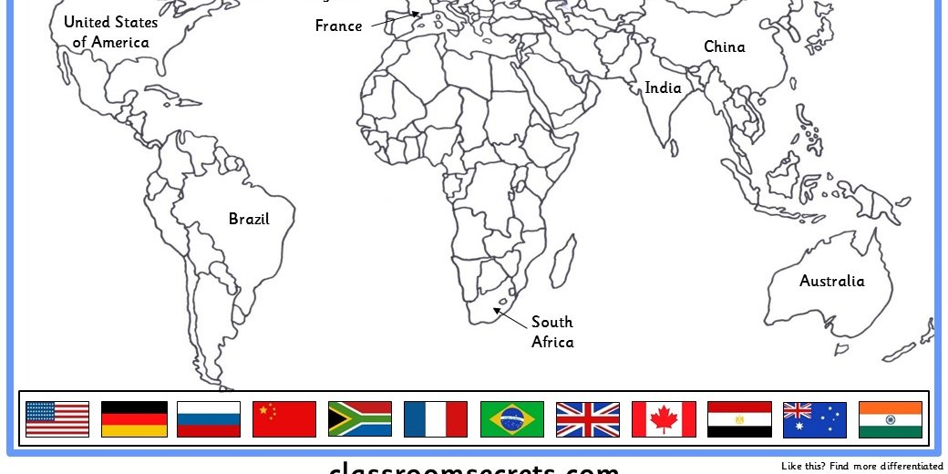 Matching Flags to Countries World Map Easy